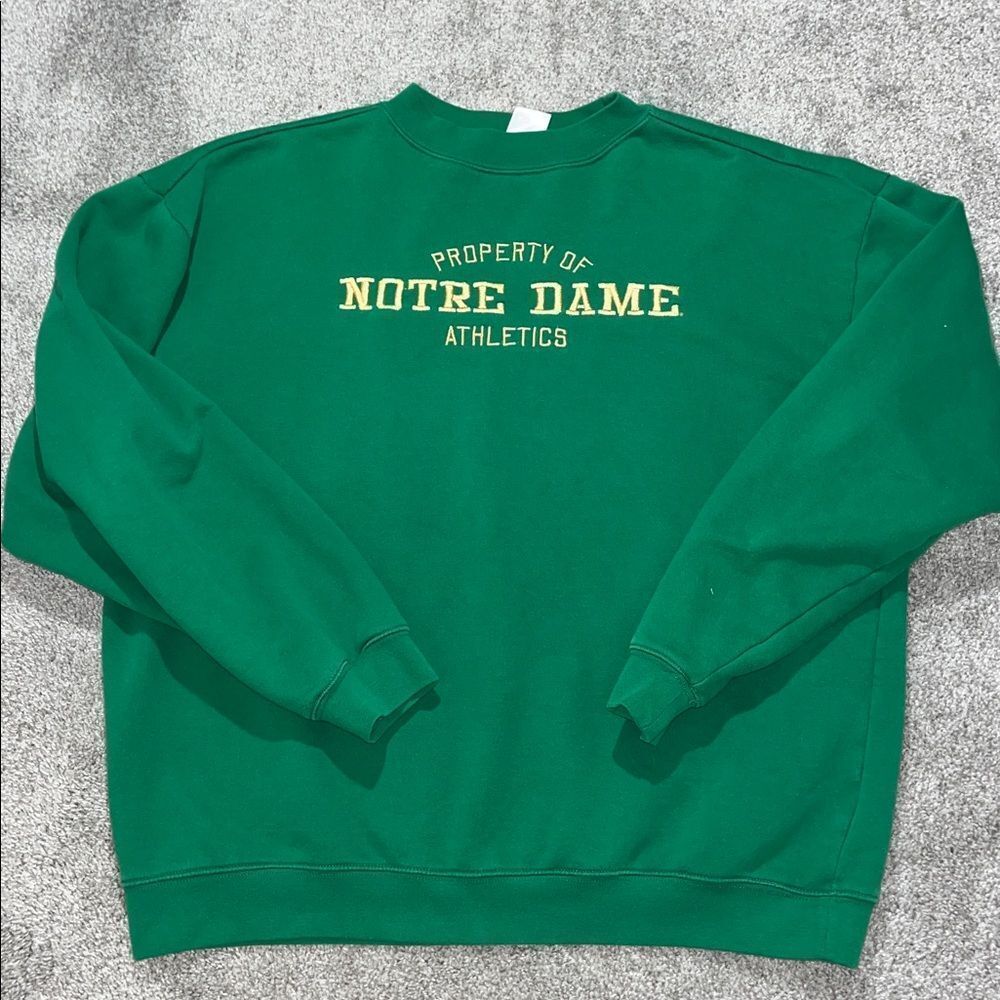 Adidas Green Notre Dame Athletics Fighting Irish Oversize Fleece Sweatshirt L